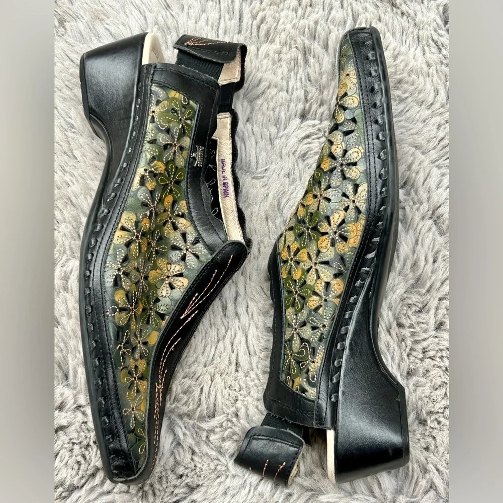 PIKOLINOS Romana Slingback - Floral Laser Cut Leather - Made in Italy EU 41 - Picture 5 of 9
